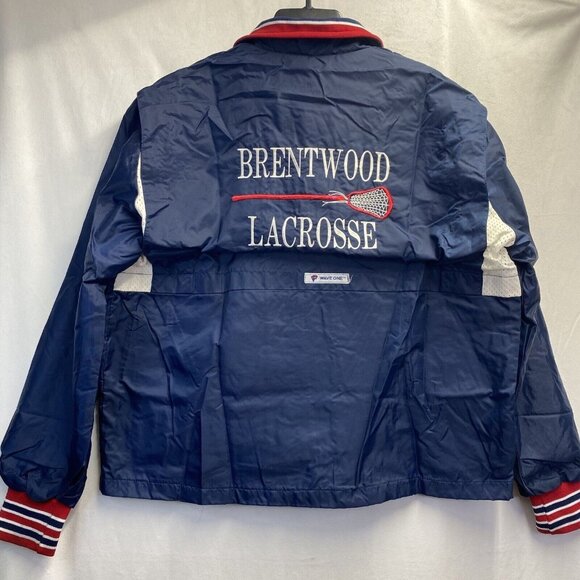 Wave One Windbreaker Rain Jacket Full Front Zipper Men Medium Blue Zip Pockets - Picture 6 of 16